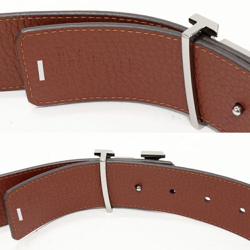 Louis Vuitton Belt Taurillon Leather Navy X Brown LV Tilt Reverse Taurillon