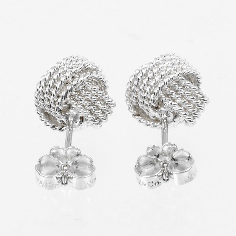 Tiffany & Co Mesh Knot 925 Silver Ladies 2.8g Earrings