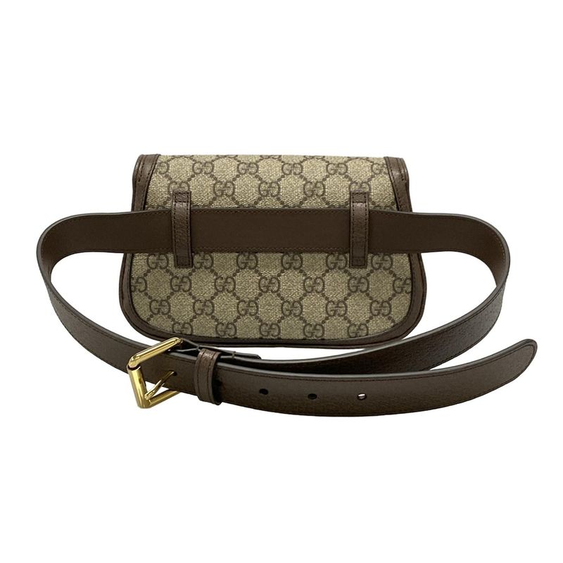 Gucci GG Supreme 703807 Beige And Dark Brown Leather