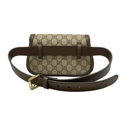 Gucci GG Supreme 703807 Beige And Dark Brown Leather