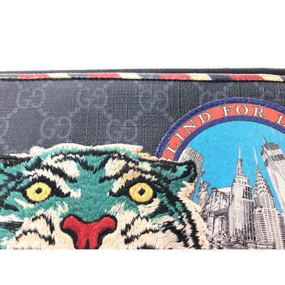 Gucci Men's Clutch Bag GG Supreme Night Courier Clutch Taiga - Patch 496346