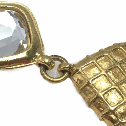 Chanel Matelasse Diamond Stone Necklace GP Vintage Boxed