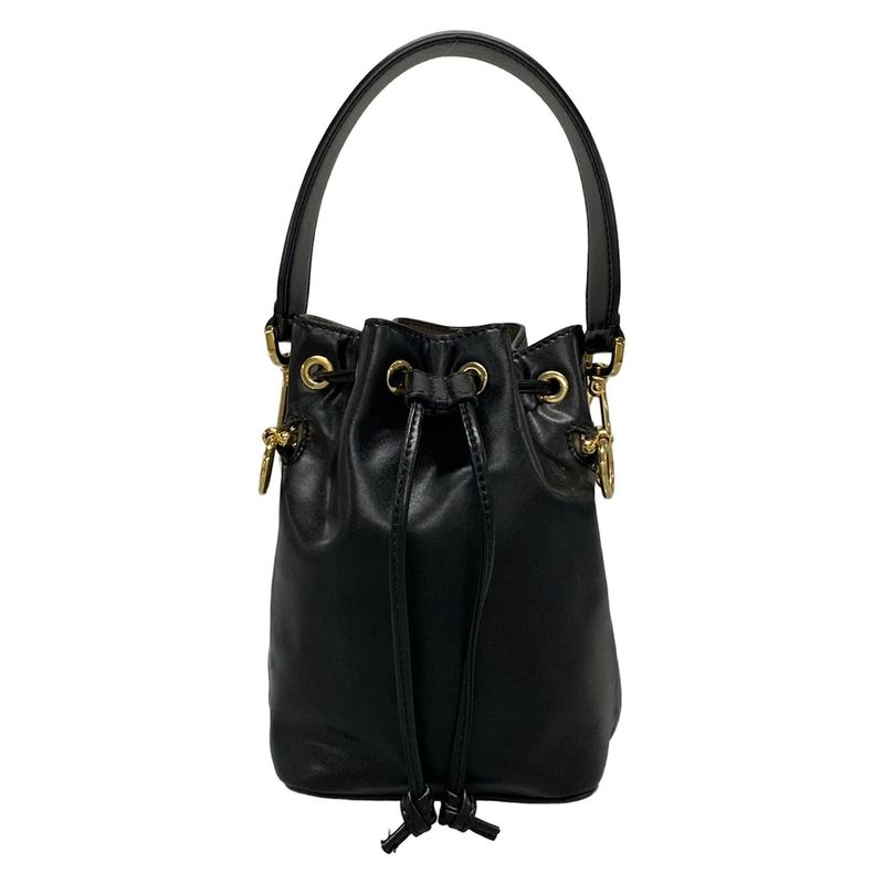 Fendi Handbag Mini Montresor 8bs010 Black Drawstring Shape / Mini Bag Leather