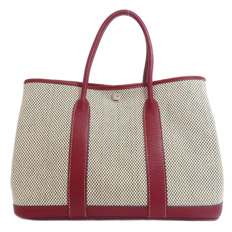 Hermes Garden Party TPM Silver Hardware Tote Bag Canvas Women