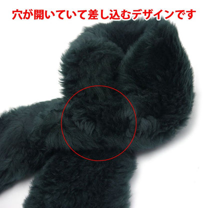 Bottega Veneta Sheer Ring Fur Scarf 649394 Dark Green