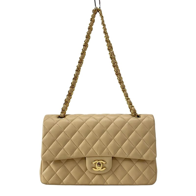 Chanel Shoulder Bag Double Flap Matelasse A01112 Beige Chain Shoulder/gold