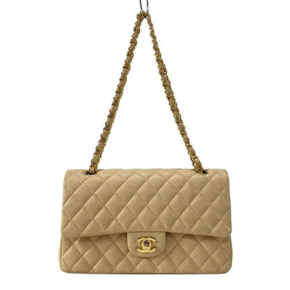 Chanel Shoulder Bag Double Flap Matelasse A01112 Beige Chain Shoulder/gold