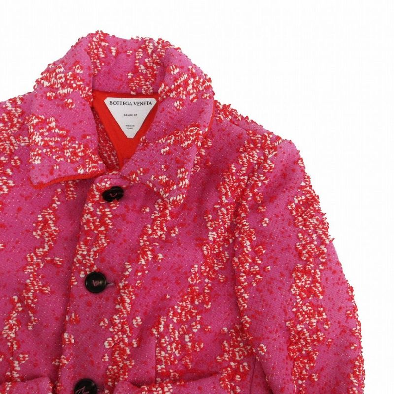 Bottega Veneta Cropped Tweed Jacket Short Length Salon01 Shocking Pink Size 34