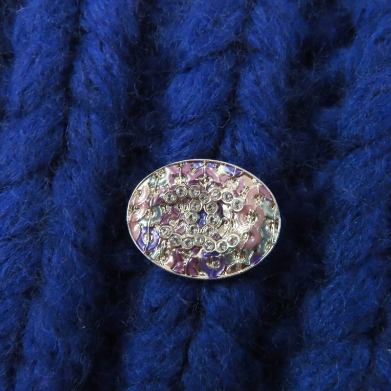 CHANEL P72987k10476 Knit Neck Warmer/arm Warmer 2-piece Set With Coco Mark Blue