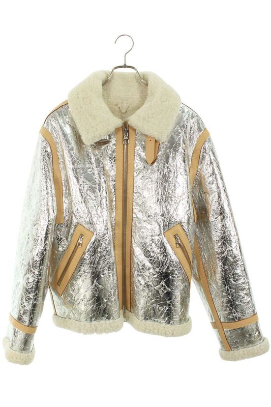 Louis Vuitton Rm212 F17 Hll81e Monogram Mirror Shearling Leather Blouson Men 48