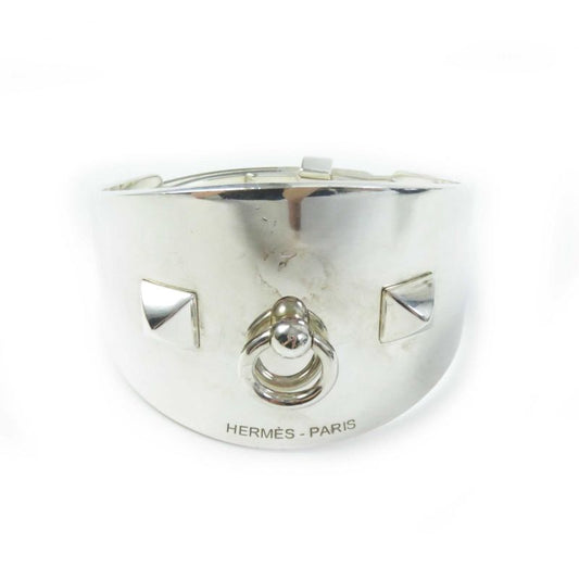 Hermes 16th Collierd Chien Lock Bracelet / Bangle Ag925 Silver Made In France