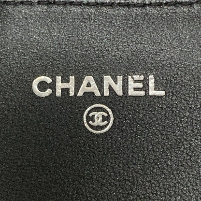 Chanel Long Wallet Matelasse Ap0241 Black Hardware / Sole Black Lambskin