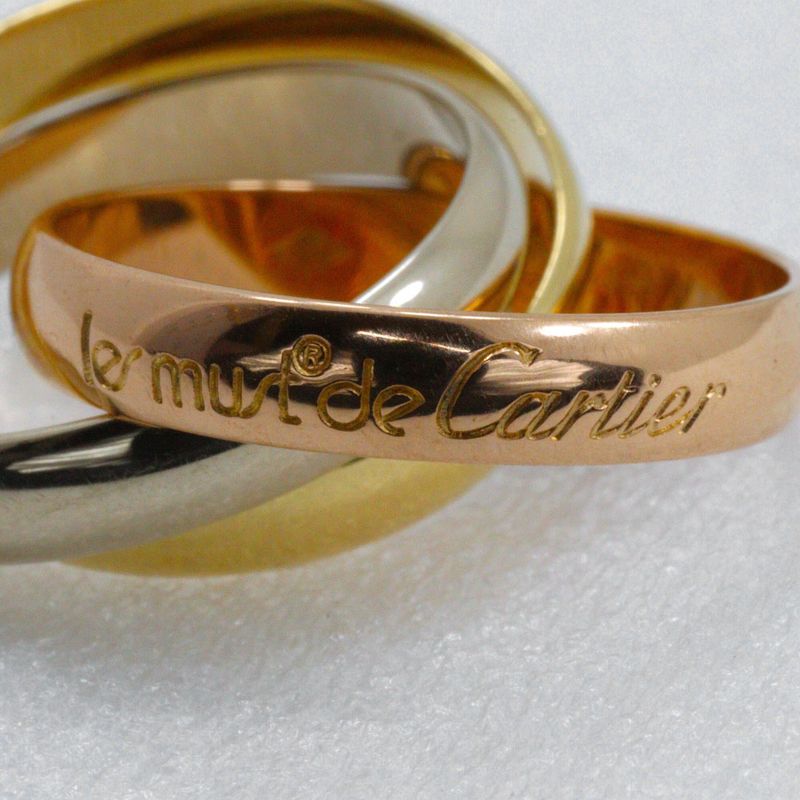 Cartier Trinity 18K Gold (yg×pg×wg) No 9 Ladies 7.1g Ring