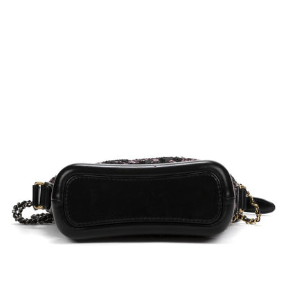 Chanel Gabrielle Sequin Black Calfskin Leather A