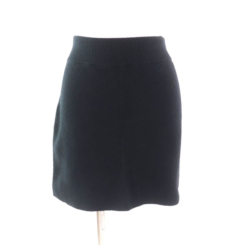 Hermes 22AW 2h2300d1 100% Cashmere Trapezoidal Knit Skirt With Serie Hardware