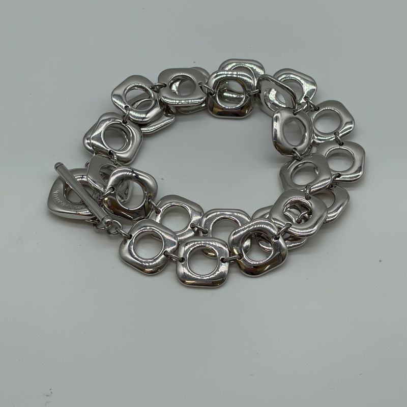 Tiffany Square Sv925 Double Wrapped Bracelet A25-2718