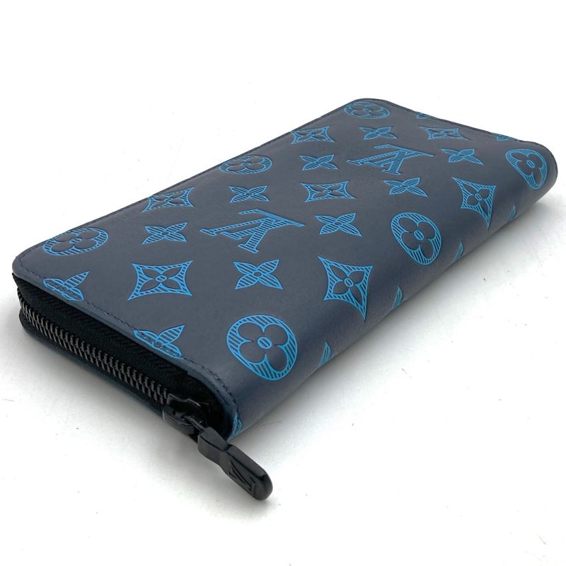 Louis Vuitton M82322 Voltikal Long Wallet Navy And Blue Monogram Shadow Zippy