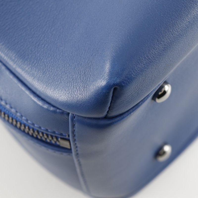 Chanel Trendy Beau Ring Bag 2WAY Shoulder Calf Blue Ladies Handbag