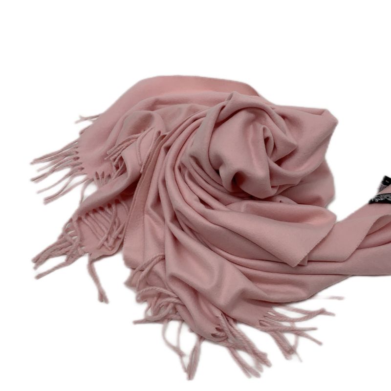 Hermes Scarf Scarf Large Size 100% Luxury Cashmere Fringe Pink