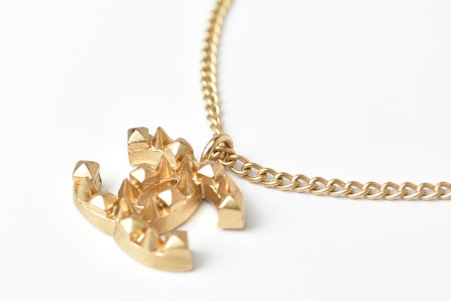 Chanel Bangle Bracelet Chanel Coco Mark Studs Gold