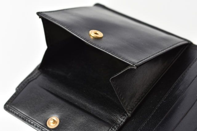 Cartier Wallet Men's Folding Wallet Leather Black