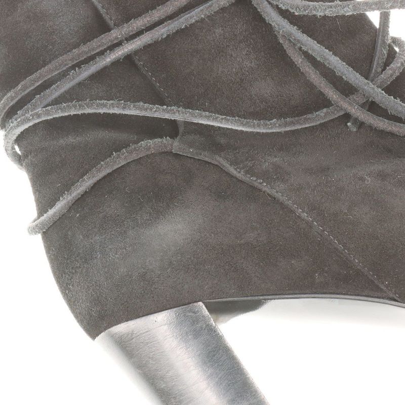 Hermes Suede Boots Women's 36 Semelle CUIR Black Made In Italy