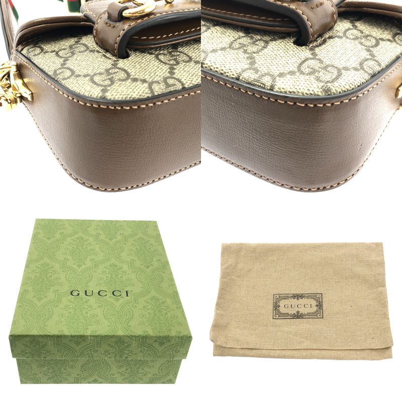 Gucci Horsebit Shoulder Strap Wallet - Beige Brown - Women's