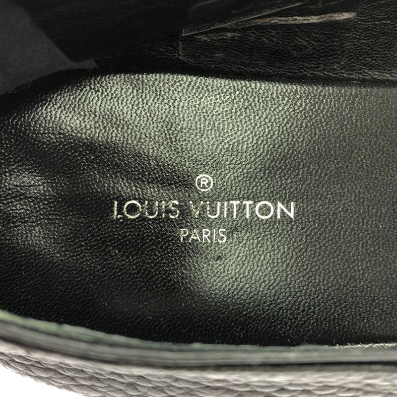 Louis Vuitton Ma1106 Espadrilles Monogram Flower Leather Slip-on Black 36