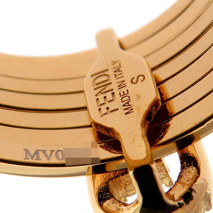 Fendi Intrecciato Stud Diamond Gold Ring