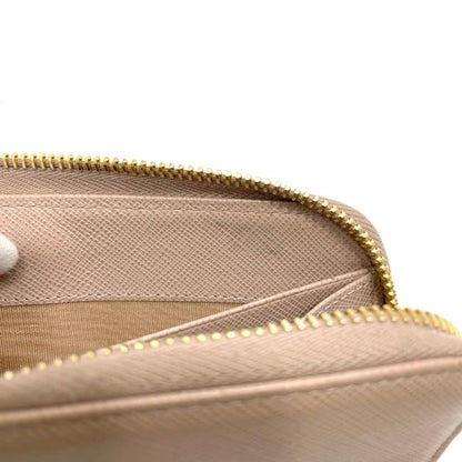 Prada Round Zipper Long Wallet Beige 1ml506 Wallet Excellent Condition
