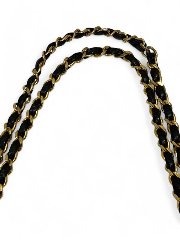 Chanel 0693053 Double Chain Double Flap Lambskin Matelasse Shoulder Bag Women