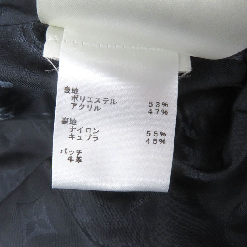 Louis Vuitton 1aglxq 25SS Monogram Leather Patch Fleece Jacket Blouson Navy L