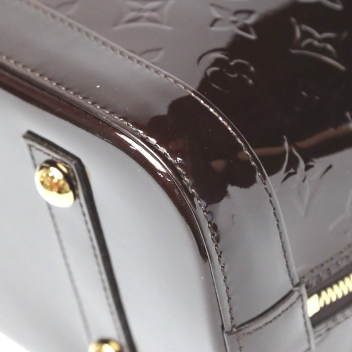 Louis Vuitton Vernis Handbag Alma PM Wine Red