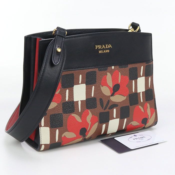 Prada Shoulder Bag Bibliotheque Pr85564 Shoulder Bag Leather Shoulder Bag Ladies