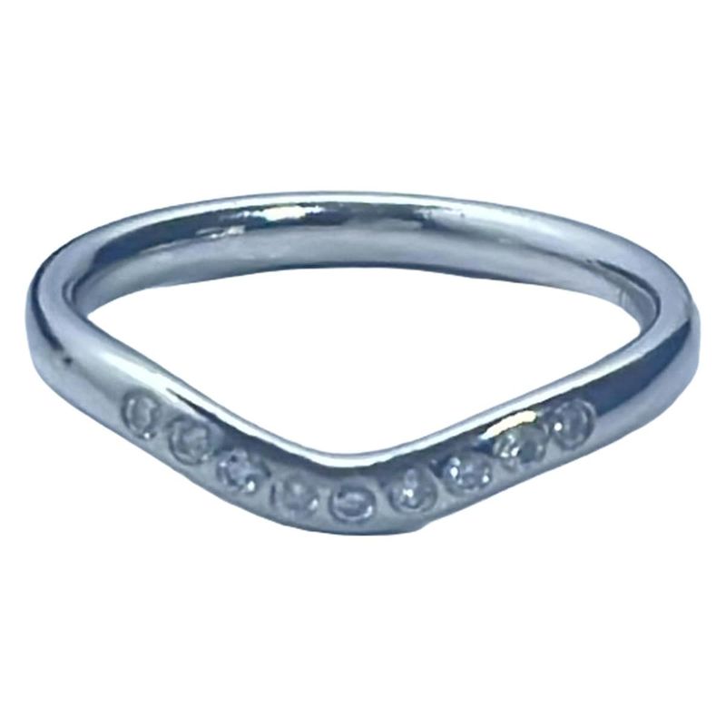 Tiffany & Co Ring Curved Band Ring Pt950 X Diamonds 9P Diamonds / Approx Size 7