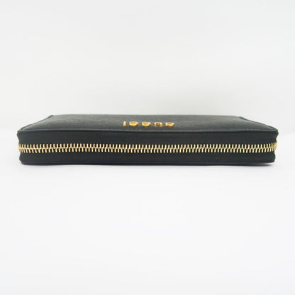 Gucci Script Zip Around 772642 Long Wallet Black Women's Men's