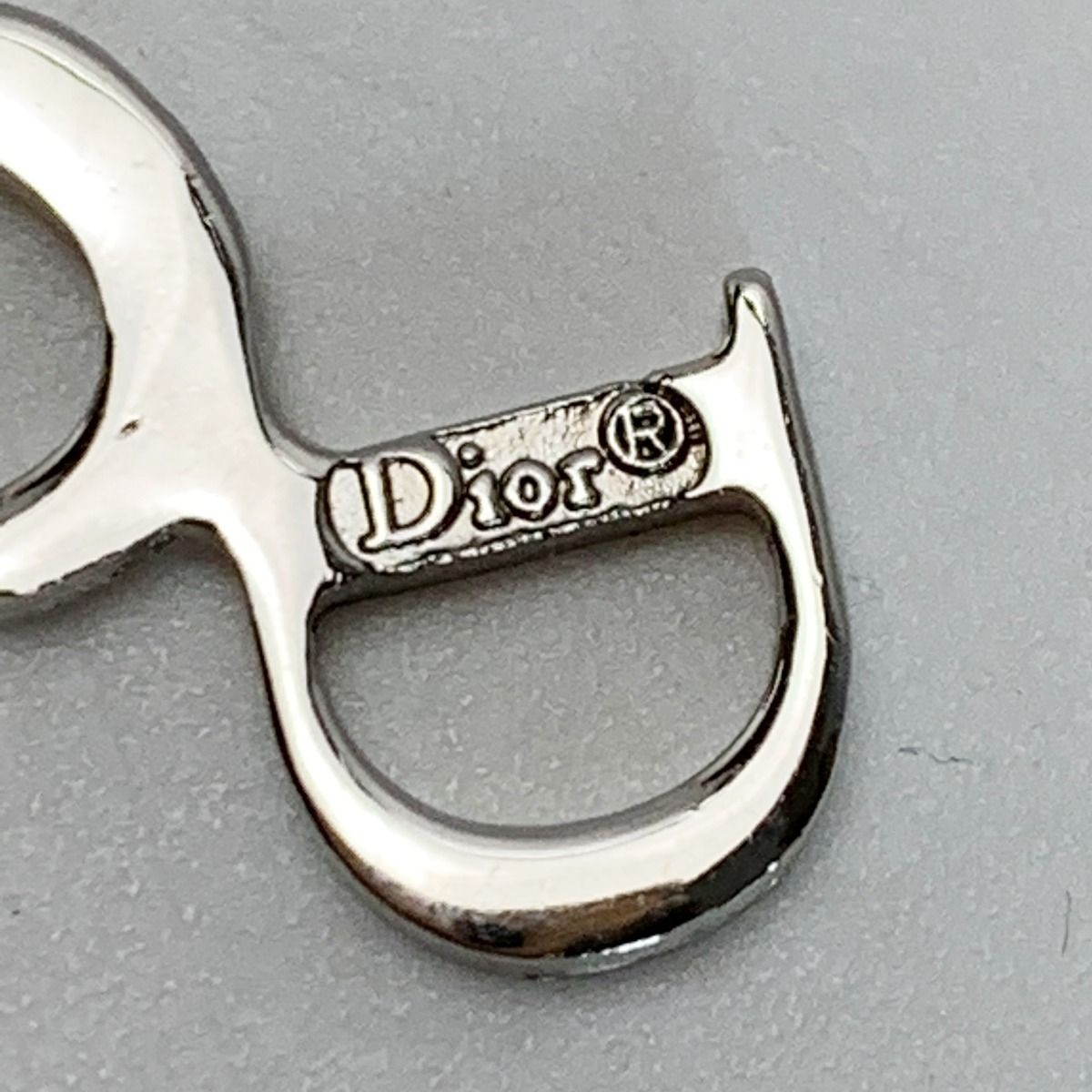 Christian Dior CD Logo Vintage Silver Necklace Ladies