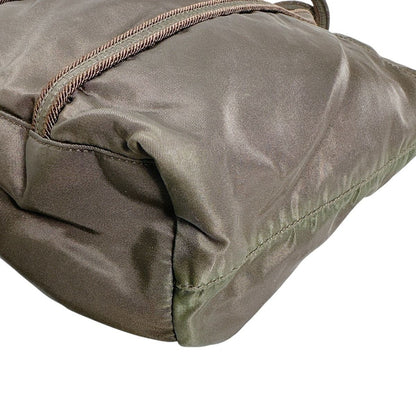 Prada Br0977 Logo Embroidered Handbag Tote Bag Khaki
