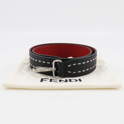 Fendi Selleria Studded Leather Black/red Unisex Shoulder Strap