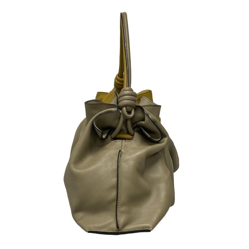 Loewe Tote Bag Flamenco A411fcdx02 Dark Yellow×gray Leather