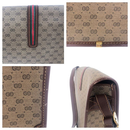 Gucci Old Gucci Sherry Line Brown Gold Hardware Leather 001 103 0551 Shoulder