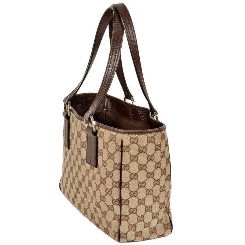 Gucci Tote Bag GG Canvas Leather 113019 Beige Women