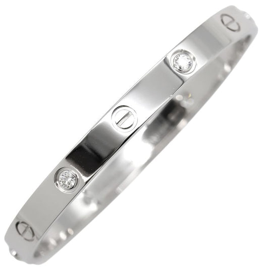 Cartier Bracelet Love Bracelet Classic Model with 4 Diamonds 18k White Gold