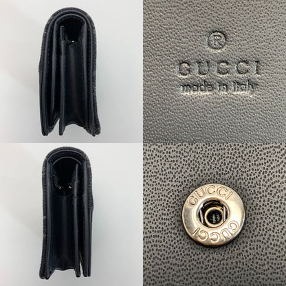 Gucci Marmont 658610 Bifold Wallet Leather Women's Silver Hardware