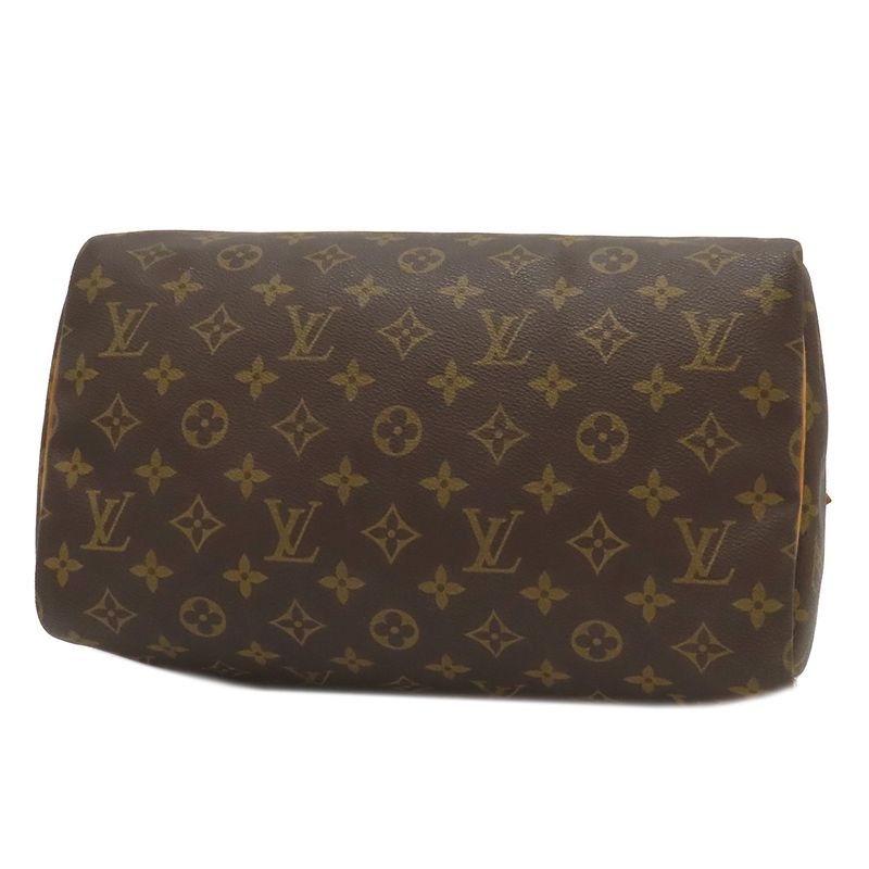 Louis Vuitton Handbag Speedy 30 Monogram Canvas Monogram Gold Hardware Brown