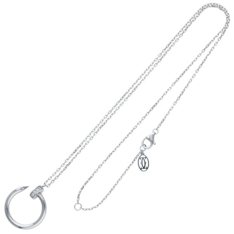 Cartier Juste UN CLOU Neclace Juste Un Clou 18kwg Half Diamond Necklace Men's