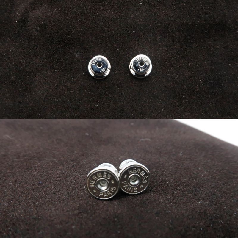 Hermes Earrings H Equipe Buffalo Horn Pair Multicolor Pink Accessories