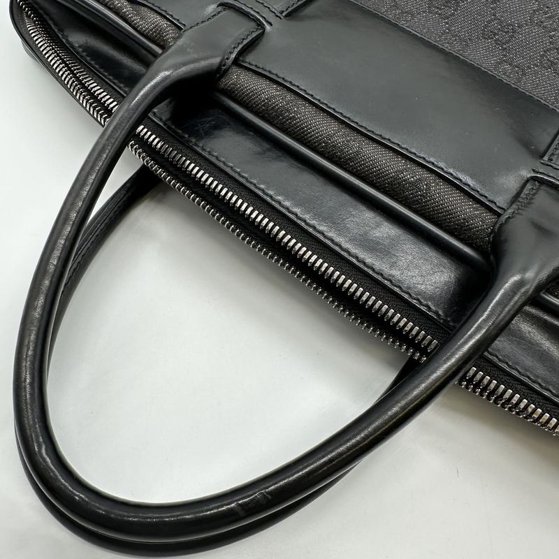 Gucci 101666 Handbag Business Bag Black GG Canvas Women Men Fashion  Gift