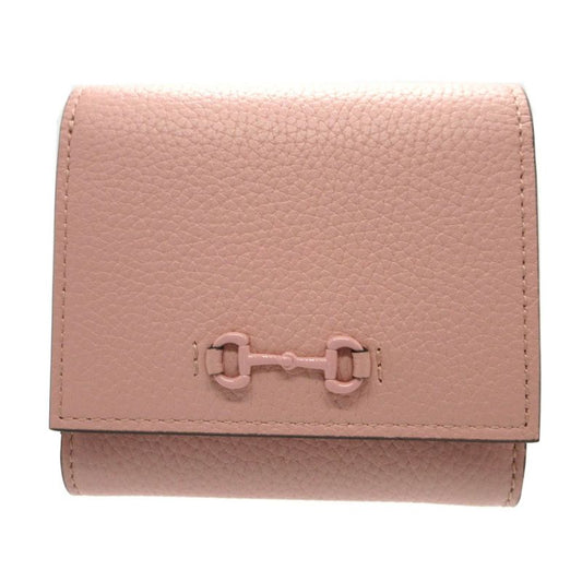 Gucci Horsebit 745981 Compact Wallet Leather Pink Bifold Wallet 0430 Gucci