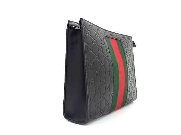 Gucci 475316 Sherry Line GG Pattern Guccissima Leather Clutch Bag Second Bag